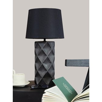 Czarna lampa stołowa ceramiczna Hazel